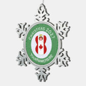 カナディアン・エンジェル・クリスマスパーソナライズされた国旗 スノーフレークピューターオーナメント (右)