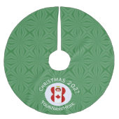 カナディアン・エンジェル・クリスマスパーソナライズされた国旗 ブラッシュドポリエステルツリースカート (正面)