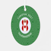 カナディアン・エンジェル・クリスマスパーソナライズされた国旗 メタルオーナメント (正面左)