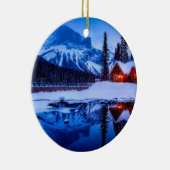 カナディアン・サンセット、夕暮れ時の風景の写真、 セラミックオーナメント (右)