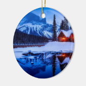 カナディアン・サンセット、夕暮れ時の風景の写真、 セラミックオーナメント (左)