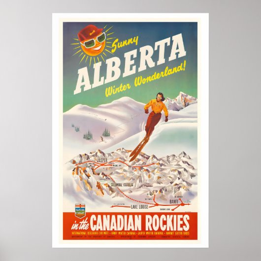カナディアン Rockies のアルバータ州 冬のワンダーランド ポスター (正面)