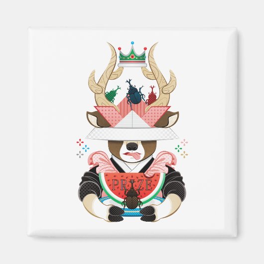 カナブンとスイカ(リメイク) マグネット (正面)