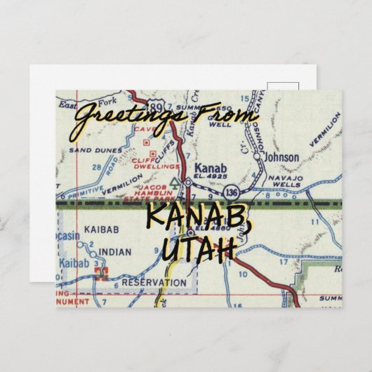 カナブUTヴィンテージマップ ポストカード (正面/裏面)