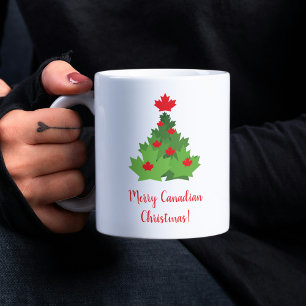 カナメリーダメイプルリーフ国旗のクリスマス コーヒーマグカップ