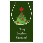 カナメリーダメイプルリーフ国旗のクリスマス スモールペーパーバッグ (裏面)