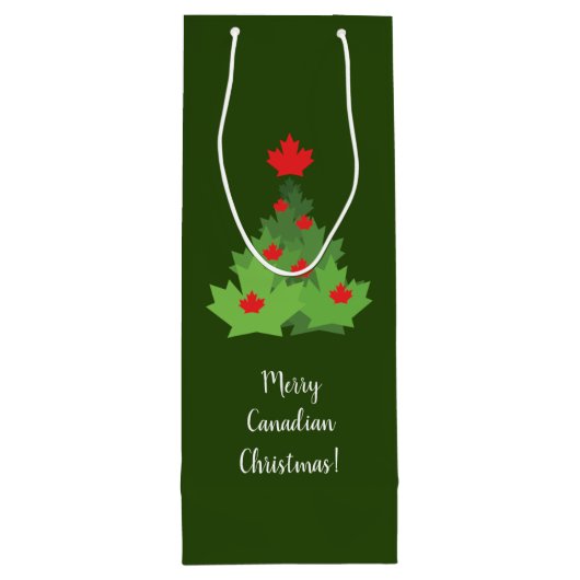 カナメリーダメイプルリーフ国旗のクリスマス ワインギフトバッグ (裏面)