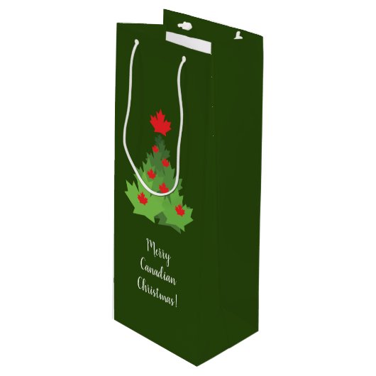 カナメリーダメイプルリーフ国旗のクリスマス ワインギフトバッグ (正面アングル)