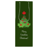 カナメリーダメイプルリーフ国旗のクリスマス ワインギフトバッグ (正面)