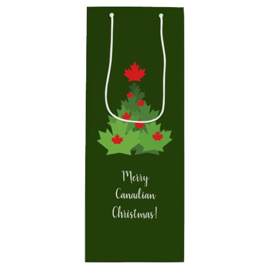 カナメリーダメイプルリーフ国旗のクリスマス ワインギフトバッグ (正面)