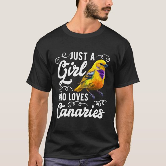 カナリアが鳥を歌うのが大好きな人 Tシャツ (正面)