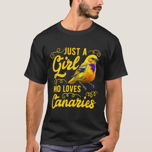 カナリアが鳥を歌うのが大好きな人 Tシャツ (正面)