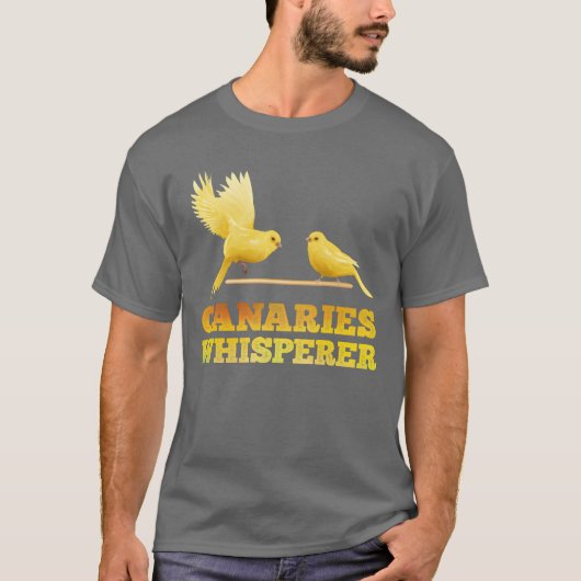 カナリアのささやき手 ヴィンテージ風カナリア愛好家デザイン Tシャツ (正面)