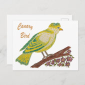 カナリアの鳥アートワーク ポストカード (正面/裏面)