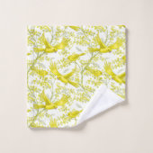 カナリアの黄色い鳥 バスタオルセット (ウォッシュタオル)