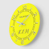 カナリアの黄色のデコーラーが簡単にダイヤルパーソナライズされた可能 ラージ壁時計 (傾斜)