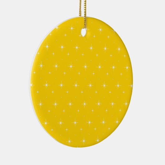カナリアイエローカラー鮮やかの白い明るい星 セラミックオーナメント (右)