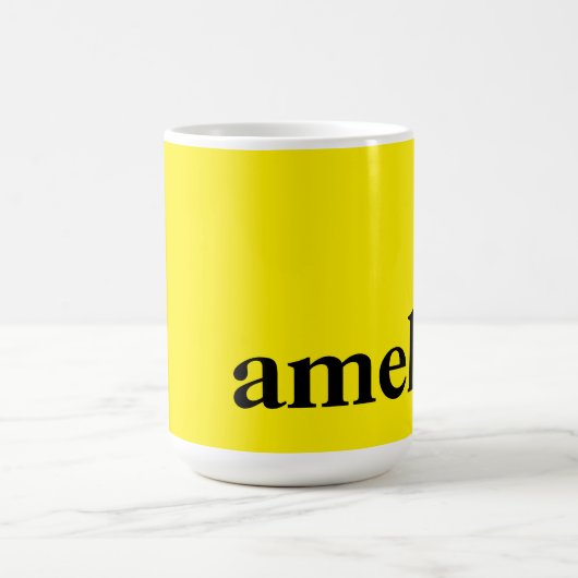 カナリア無地のイエロエレガントカラー名 コーヒーマグカップ (中央)