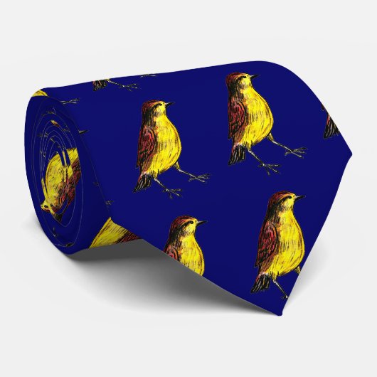 カナリア色の鳥 ネクタイ (ロール)