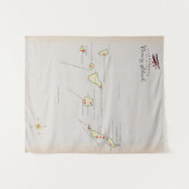 カナリア諸島のイラスト地図 タペストリー (正面(横))
