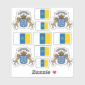 カナリア諸島のシンボル/コートの腕と旗 シール (シート)