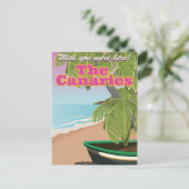 カナリア諸島のビンテージ旅行ポスター ポストカード (スタンド正面)