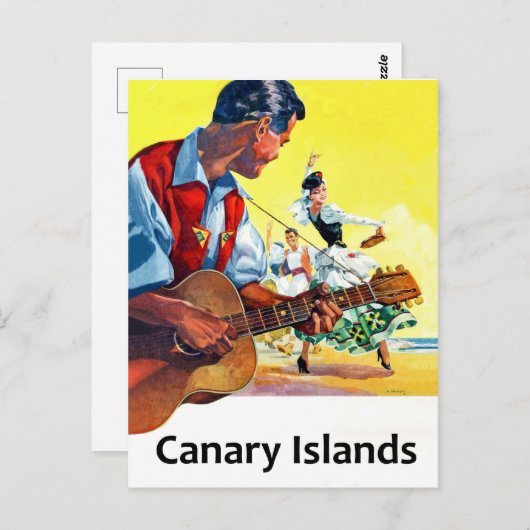 カナリア諸島の音楽とダンス ポストカード (正面/裏面)