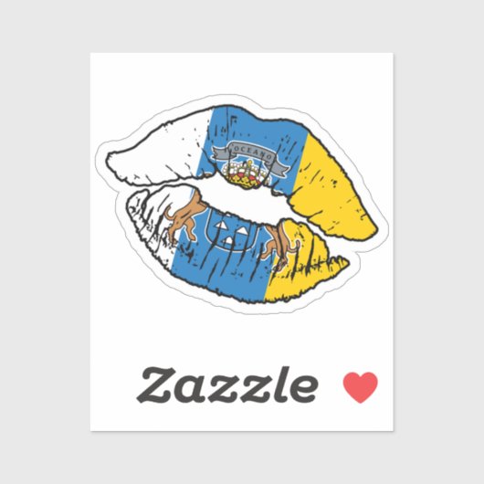 カナリア諸島カナリア口紅ラブフラグ シール (シート)