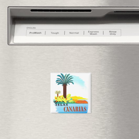 カナリア諸島スペインのヴィンテージ旅行 マグネット (インサイチュ (食洗機))