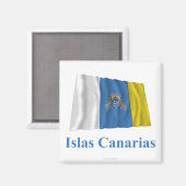 カナリア諸島国旗と名スペインの前 マグネット (正面/裏面)