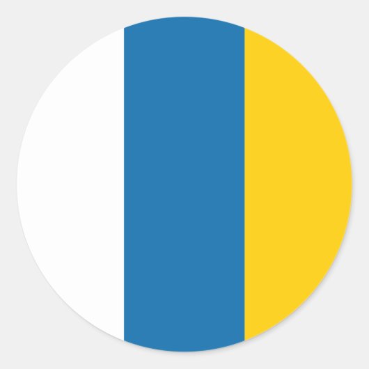 カナリア諸島国旗のスペイン地域記号 ラウンドシール (正面)