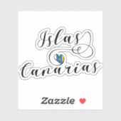 カナリア諸島国旗のハート、 シール (シート)