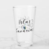 カナリア諸島国旗のハート タンブラーグラス (裏面)