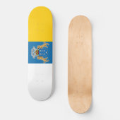 カナリア諸島国旗（カナリア諸島） （カナリア、スペイン） スケートボード (正面)