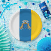 カナリア諸島国旗（カナリア諸島） （カナリア、スペイン） ペーパープレート (パーティー)