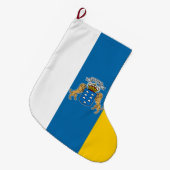 カナリア諸島国旗(カナリア諸島) (カナリア、スペイン) ラージクリスマスストッキング (正面 (吊り時))