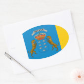 カナリア諸島国旗 楕円形シール (封筒)