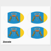 カナリア諸島国旗 楕円形シール (シート)