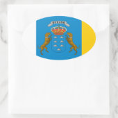 カナリア諸島国旗 楕円形シール (バッグ)