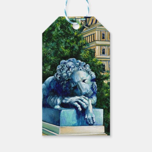 カナリア食べの猫 ギフトタグ (正面)