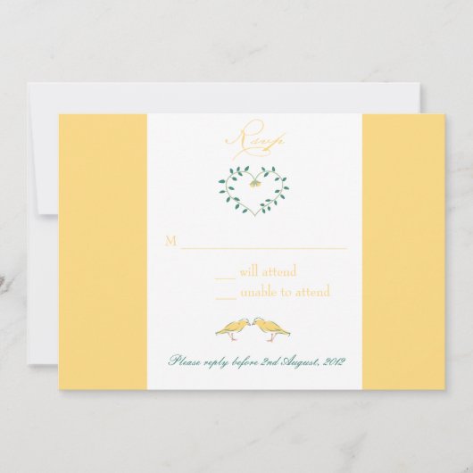 カナリア – rsvpカード 招待状 (正面)