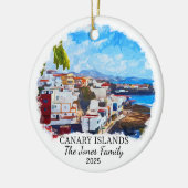 カナリパーソナライズされた諸島、カナリア諸島ギフト セラミックオーナメント (左)