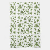 カナリーつる植物葉 キッチンタオル (縦)