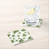 カナリーつる植物葉 スクエアペーパーコースター (インサイチュ)