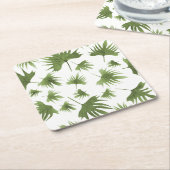 カナリーつる植物葉 スクエアペーパーコースター (アングル)