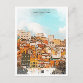 カナリーアイランズスペイン美しい油の絵を描風景 ポストカード