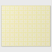 カナリーイエロードングリ&リーフタイルデザイン ラッピングペーパー (フラット)