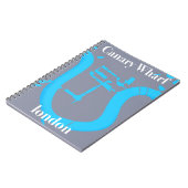 カナリーワーフロンドン地図トラベルポスター ノートブック (左側)