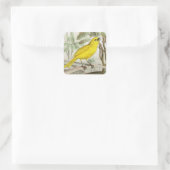 カナリーヴィンテージイラストレーション スクエアシール (バッグ)