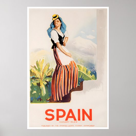 カナリー諸島 アート スペイン 旅行 ポスター スペイン語 (正面)